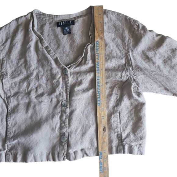 Finity Linen Jacket & Dress Set Women’s Size 8 Neutral Minimalist 2 Piece Outfit - Picture 9 of 16